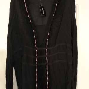 Express Black Sheer Cardigan NWT